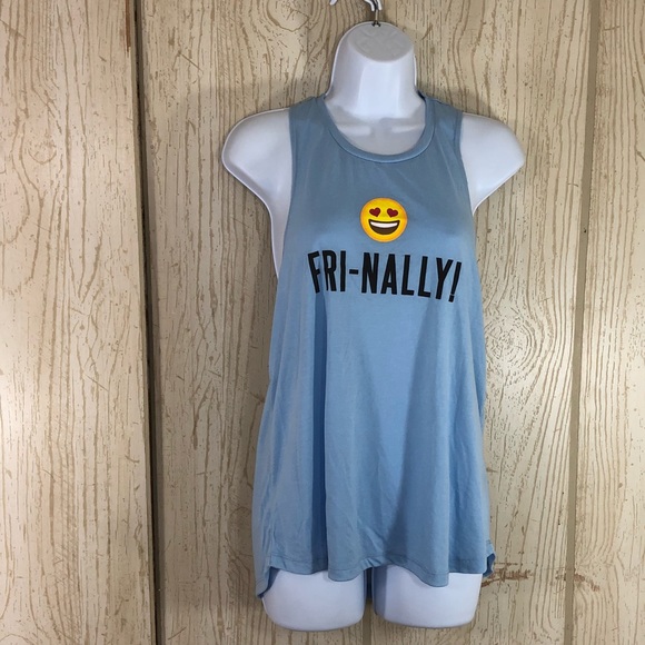 Freeze 24-7 Emoji Graphic Twisted Tank Top L - Picture 1 of 7